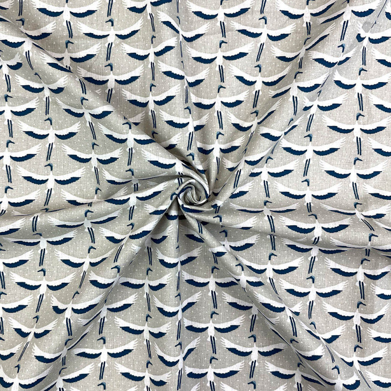 Printed Cotton GRUE Linen / Indigo